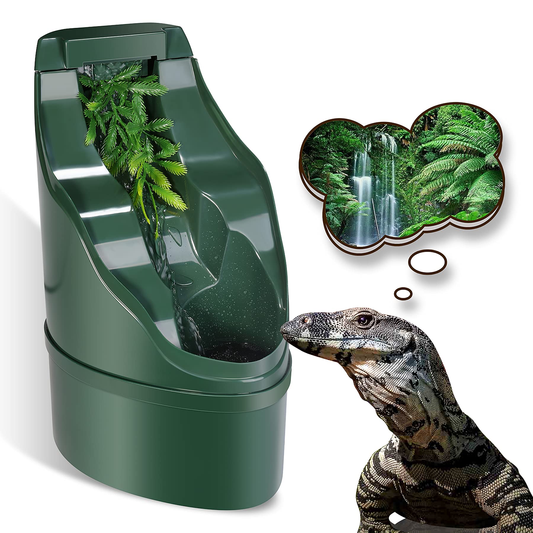 NEPTONION bebederos para reptiles con flujo constante para hidratación diaria.