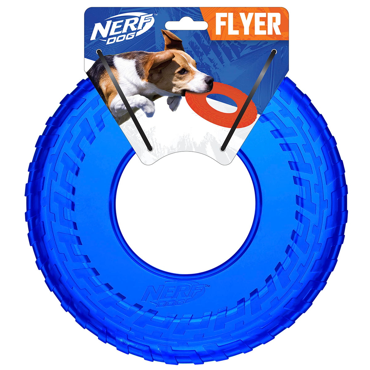 Nerf Dog disco volador azul translúcido, visible para rastrear durante el juego al aire libre