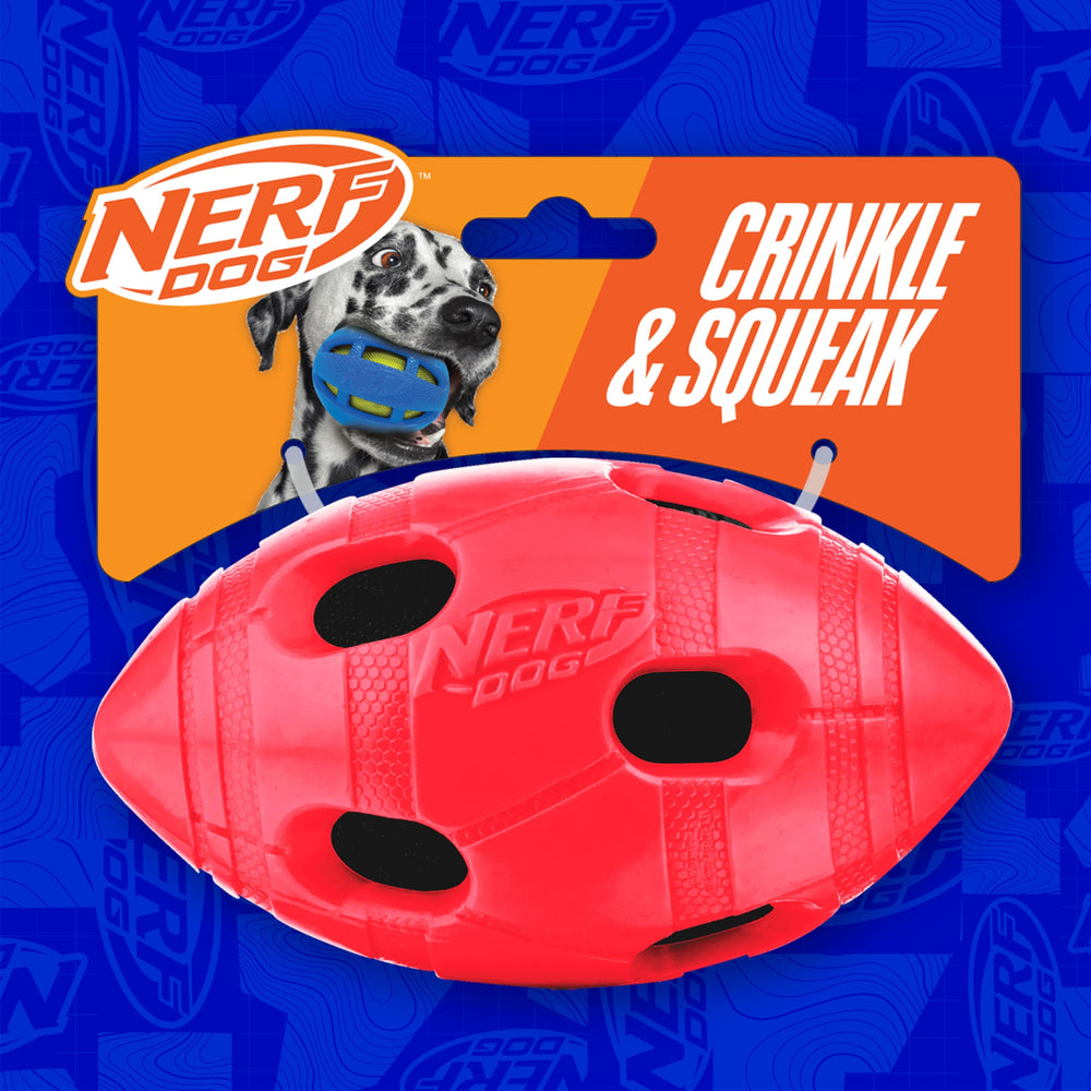 Nerf Dog Futbol duradero gracias a la goma TPR.