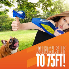 Nerf Dog nylon patito lanzador alcance de hasta 75 pies para espacios grandes.