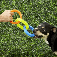 Nerf Dog Tira de 3 Anillos en agua, juego activo y duradero.