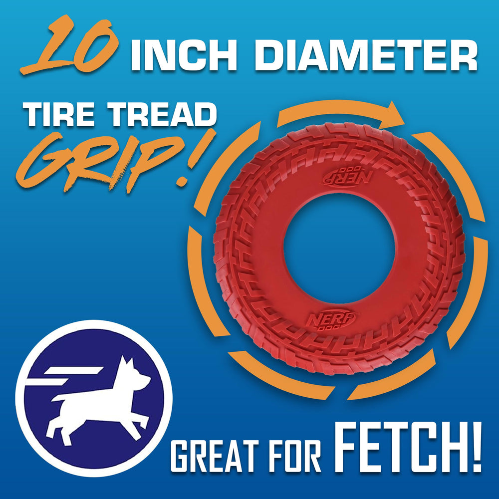 Nerf Dog Tire Flyer disco volador rojo translúcido con alta visibilidad