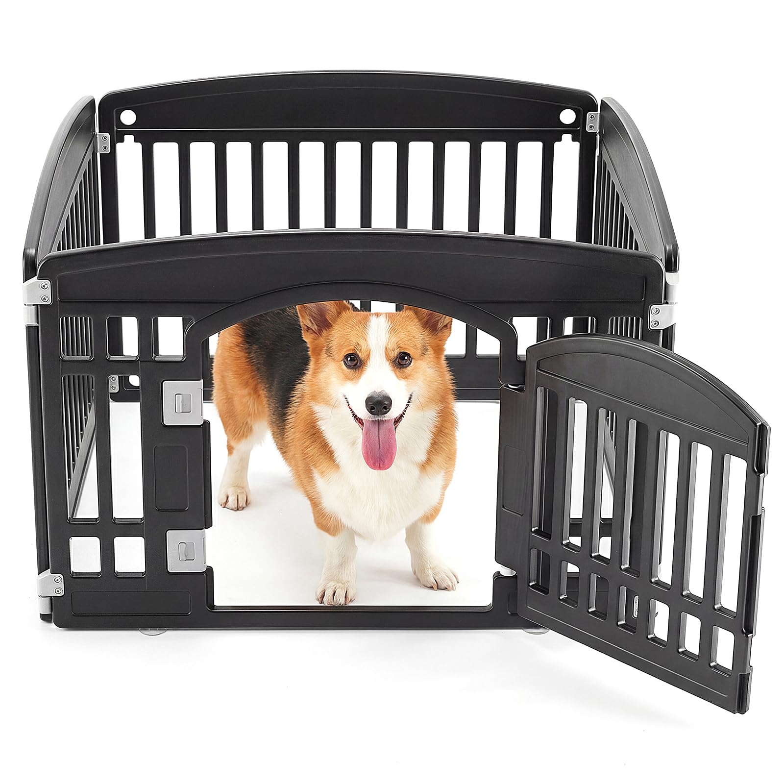 NEWBULIG jaula para perros 24in con puerta de cierre seguro para interiores.