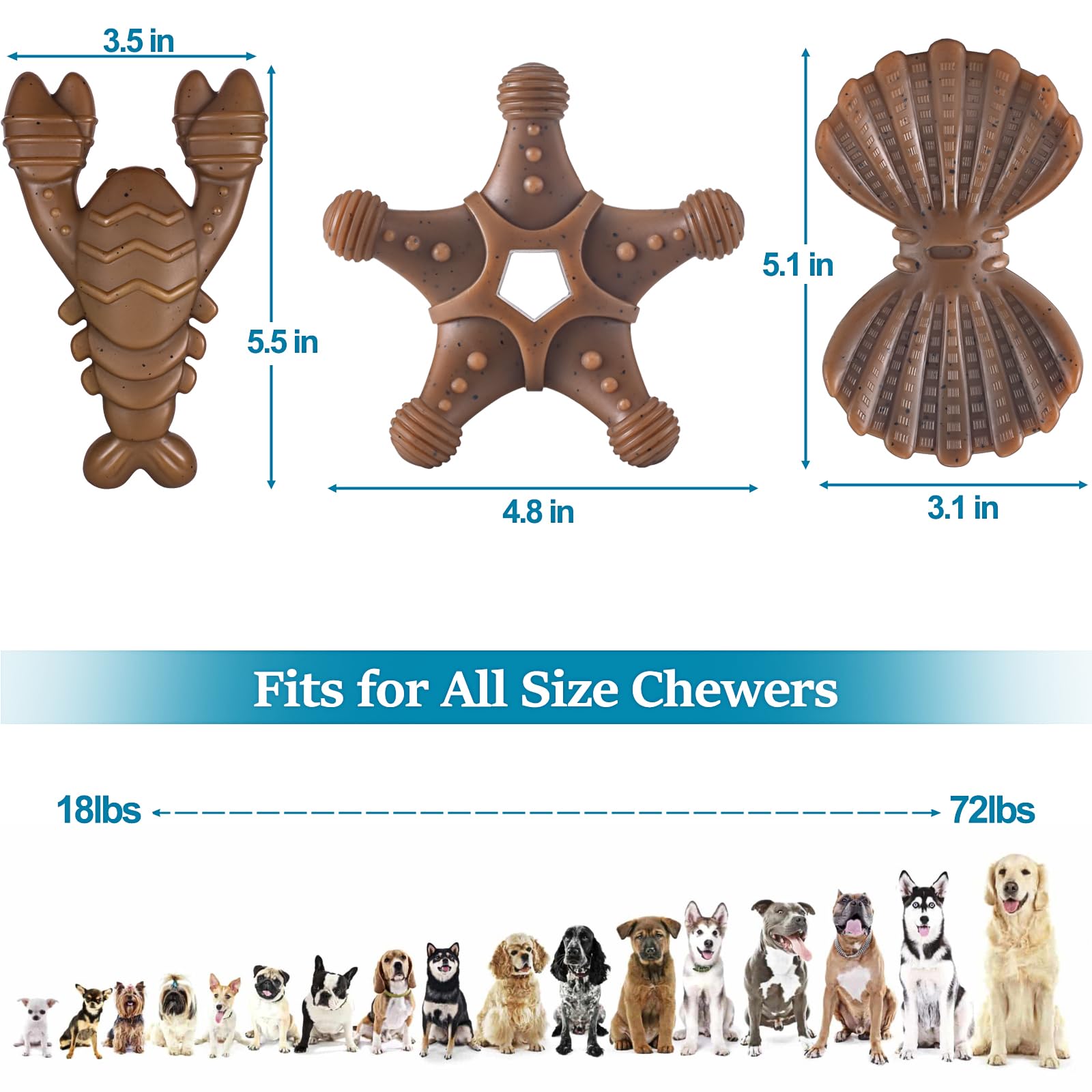 NEZIN Regalo para perros que muerden mucho, entretenimiento duradero y seguro.