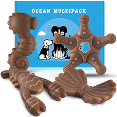NEZIN pack 4 juguetes masticación duradera para perros
