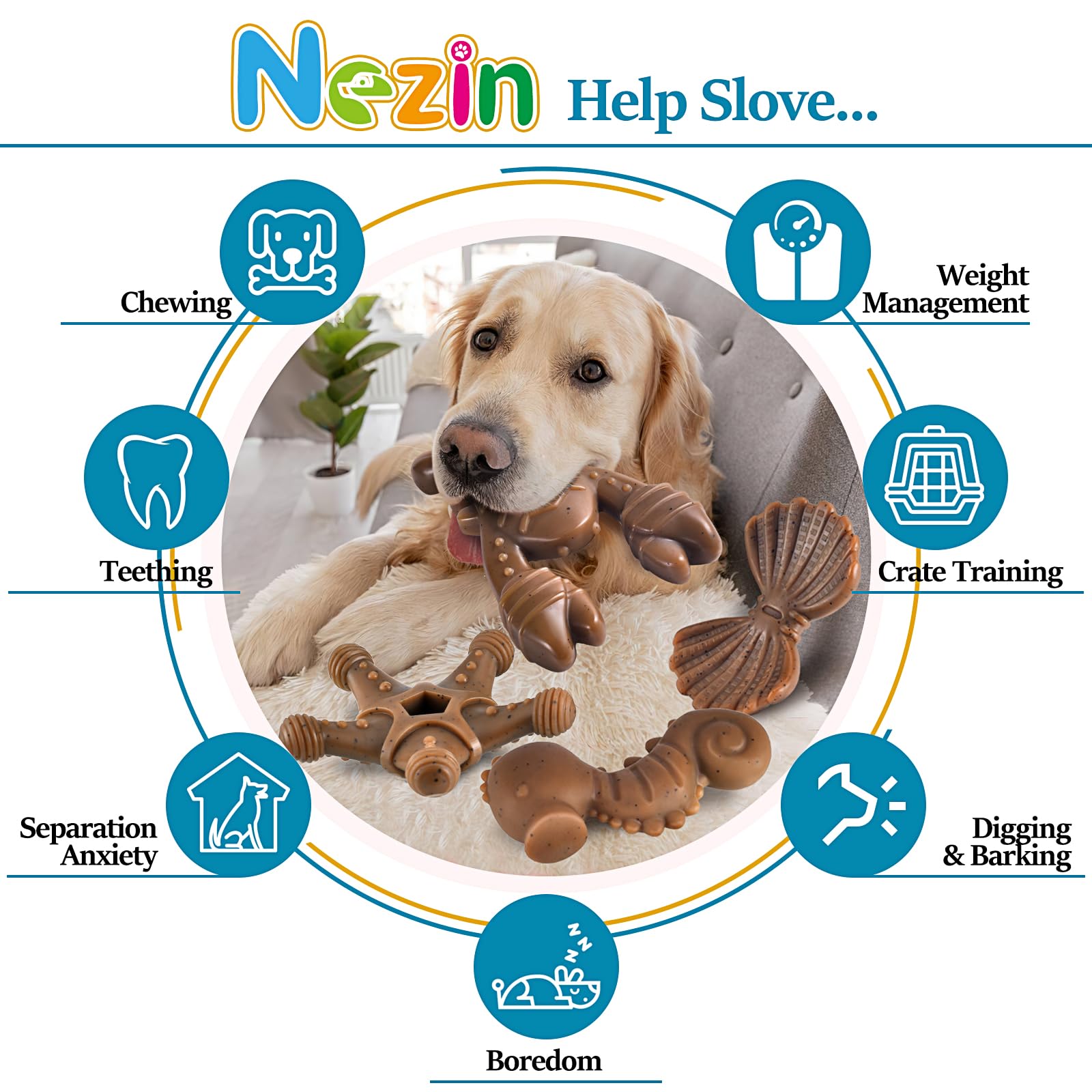 NEZIN regalo para perros agresivos, juego prolongado