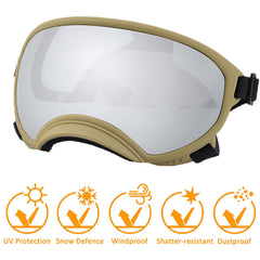 Protección UV de NICERINC PET para ojos de perros durante salidas soleadas.