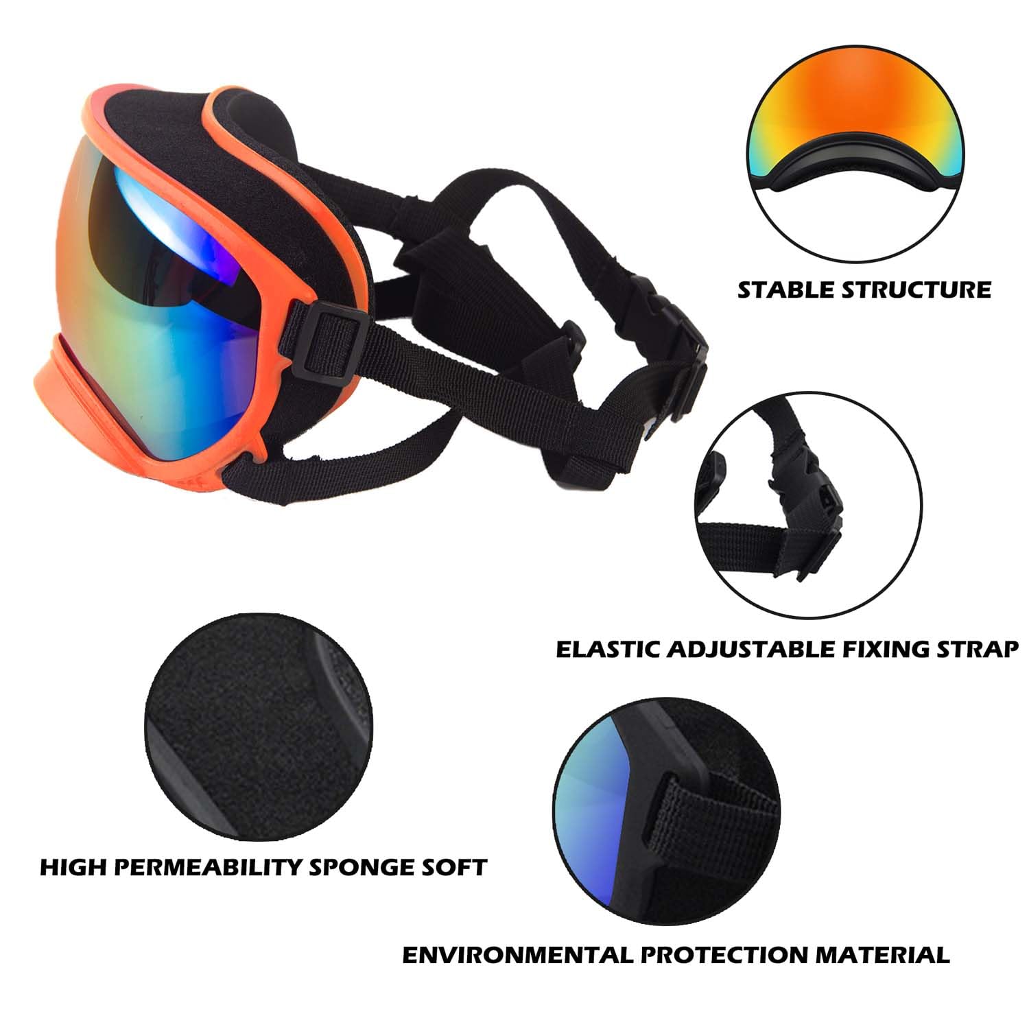 NICERINC PET gafas para perro mediano lente de PC resistente para ojos protegidos