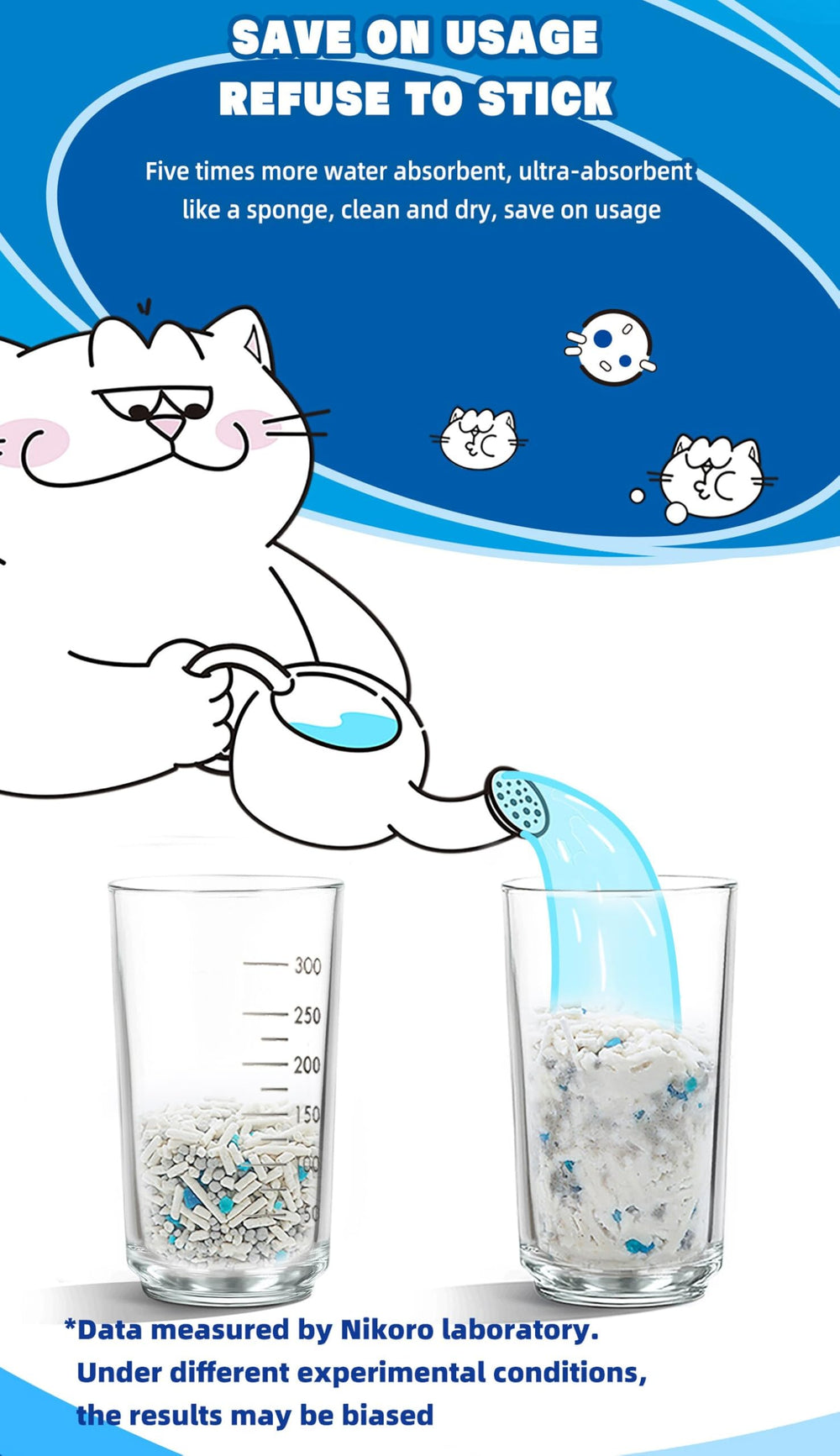 NIKORO Tofu Cat Litter, diseño flushable para desechar en el inodoro.