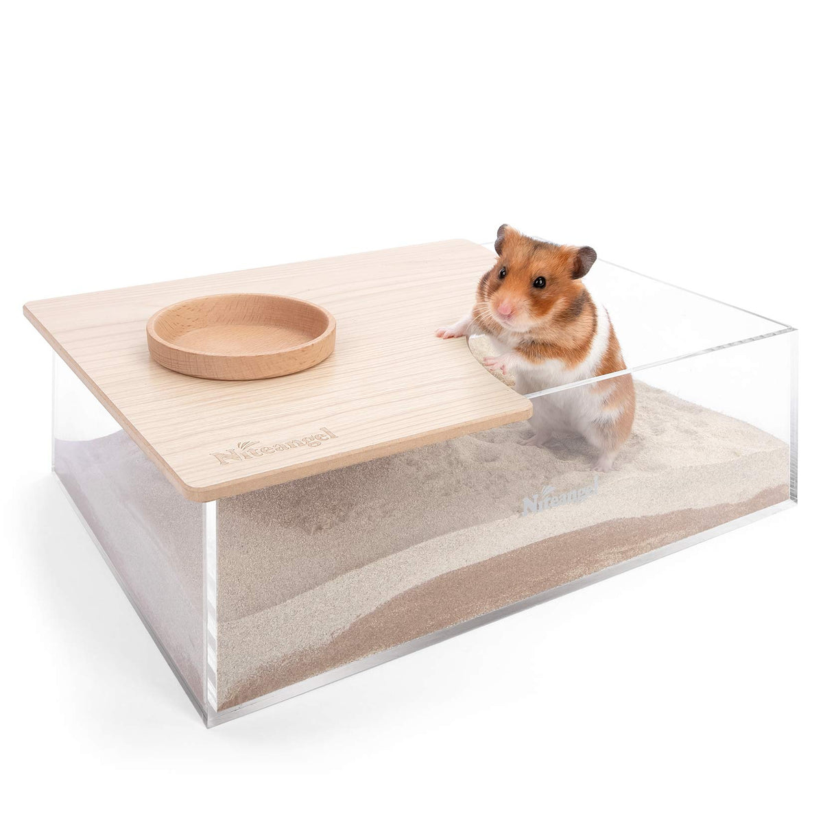 Caja de arena Niteangel para hámster rectangular, fácil de colocar en la jaula