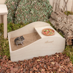 Niteangel caja de arena para hamster con tapa, refugio seguro.