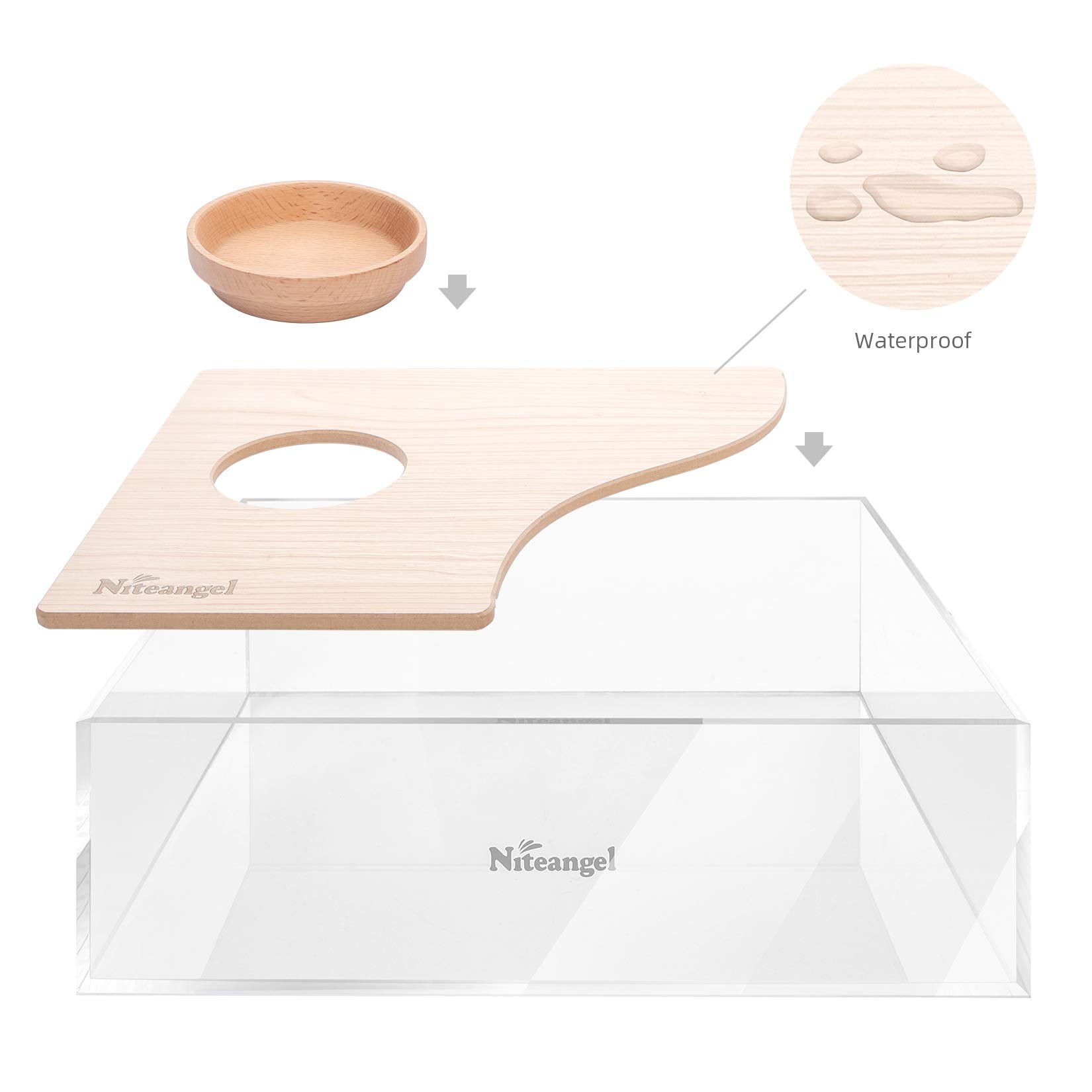 Material acrílico facilita limpieza y reduce olores, ideal para baños de arena