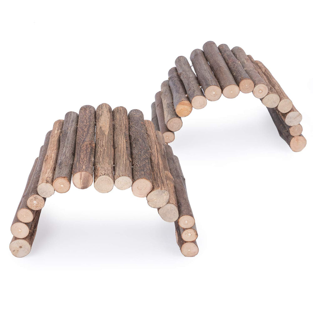 Niteangel puente-escala de madera para hámster, fomenta exploración y ejercicio seguro.