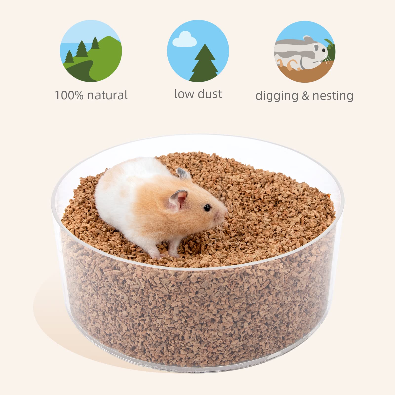 Niteangel refugio cómodo creado con sustrato de coco y corcho para la mascota.