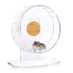 Rueda Niteangel para hamster, silenciosa y transparente para observar su movimiento.