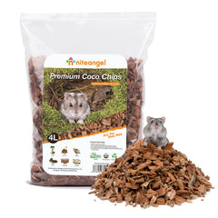 Niteangel sustrato natural para hámster con coco y corcho, fomenta la exploración y el juego