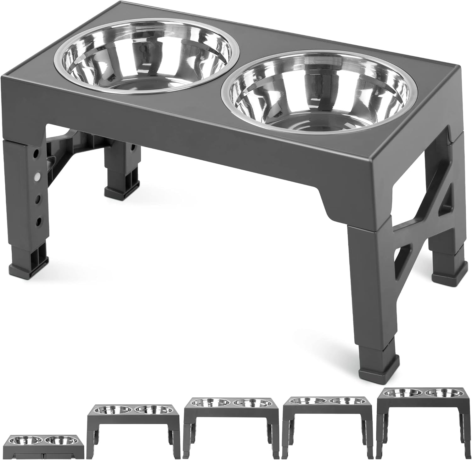 Niubya comedero alzado a 3-15 pulgadas para perro, postura cómoda al comer