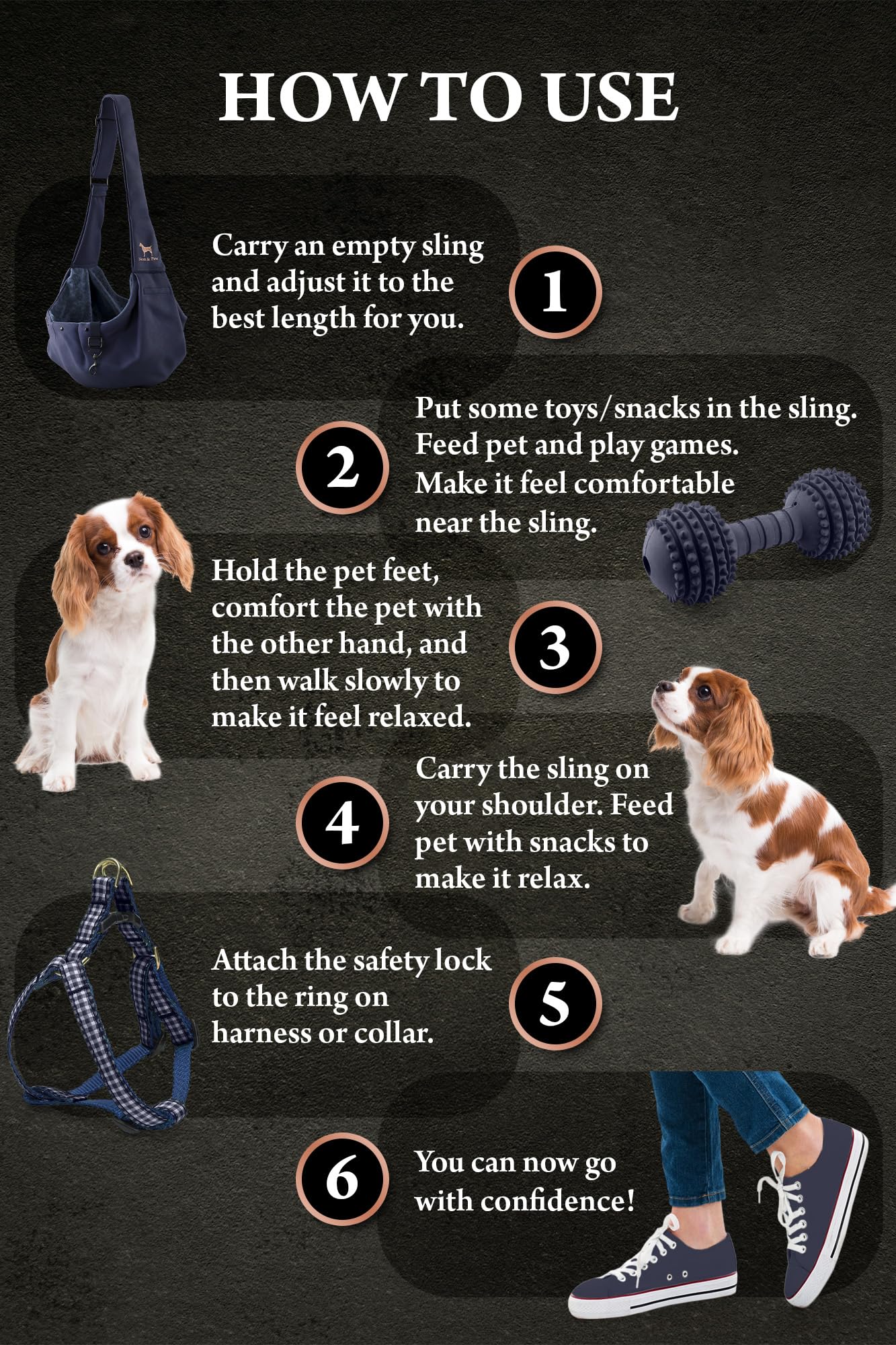 Noah & Paw portador-bandolera ideal para perros y gatos pequeños.
