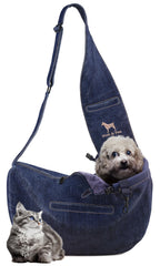 Noah & Paw sling para perro pequeño, enfoque destacado para paseos cómodos.