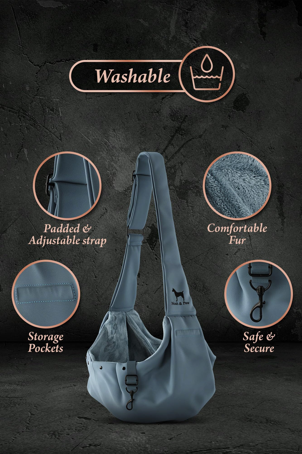 Noah & Paw Sling talla 3-10 libras ideal para perros y gatos