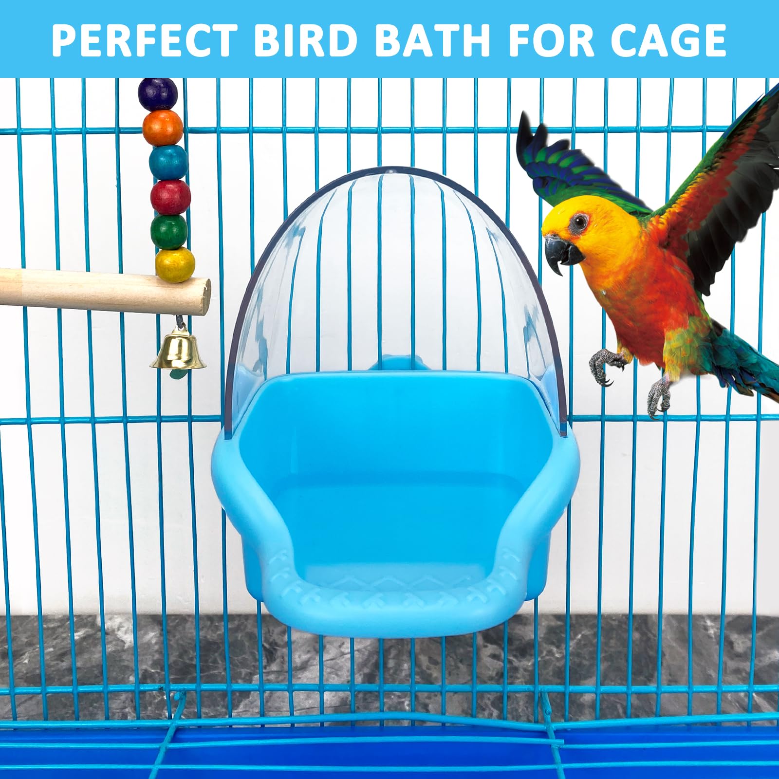 Nobgum accesorio de jaula para baño de aves, uso diario seguro.