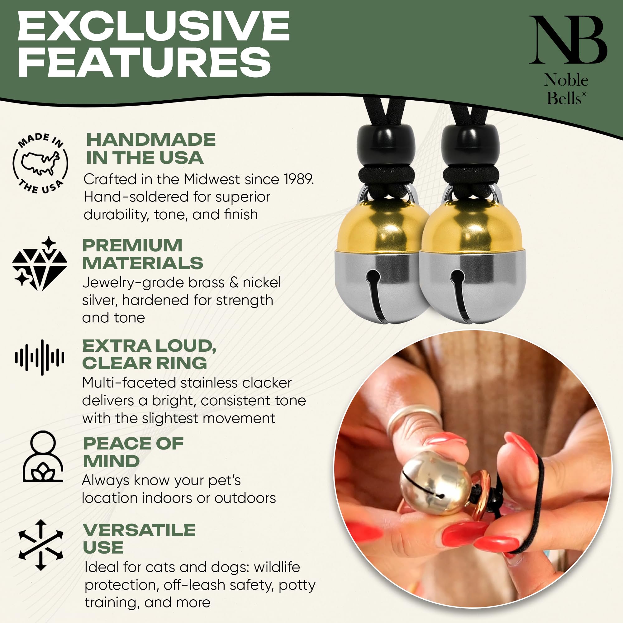 Noble Bells: diseño multifacetado que ofrece tono claro en cualquier entorno.