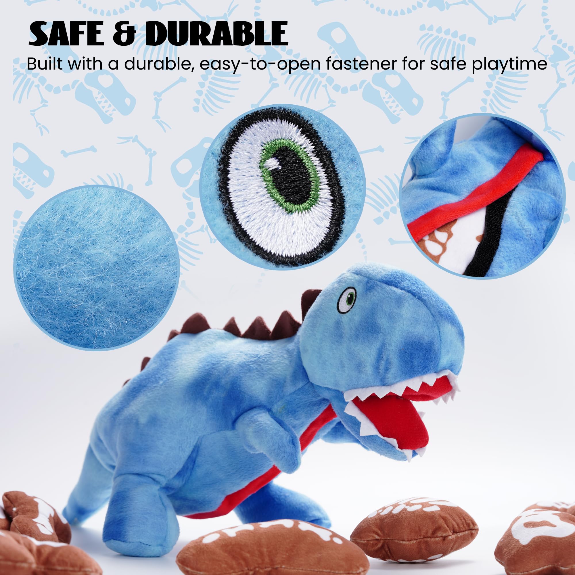 Nocciola Dinosaurio duradero y suave para juego prolongado.
