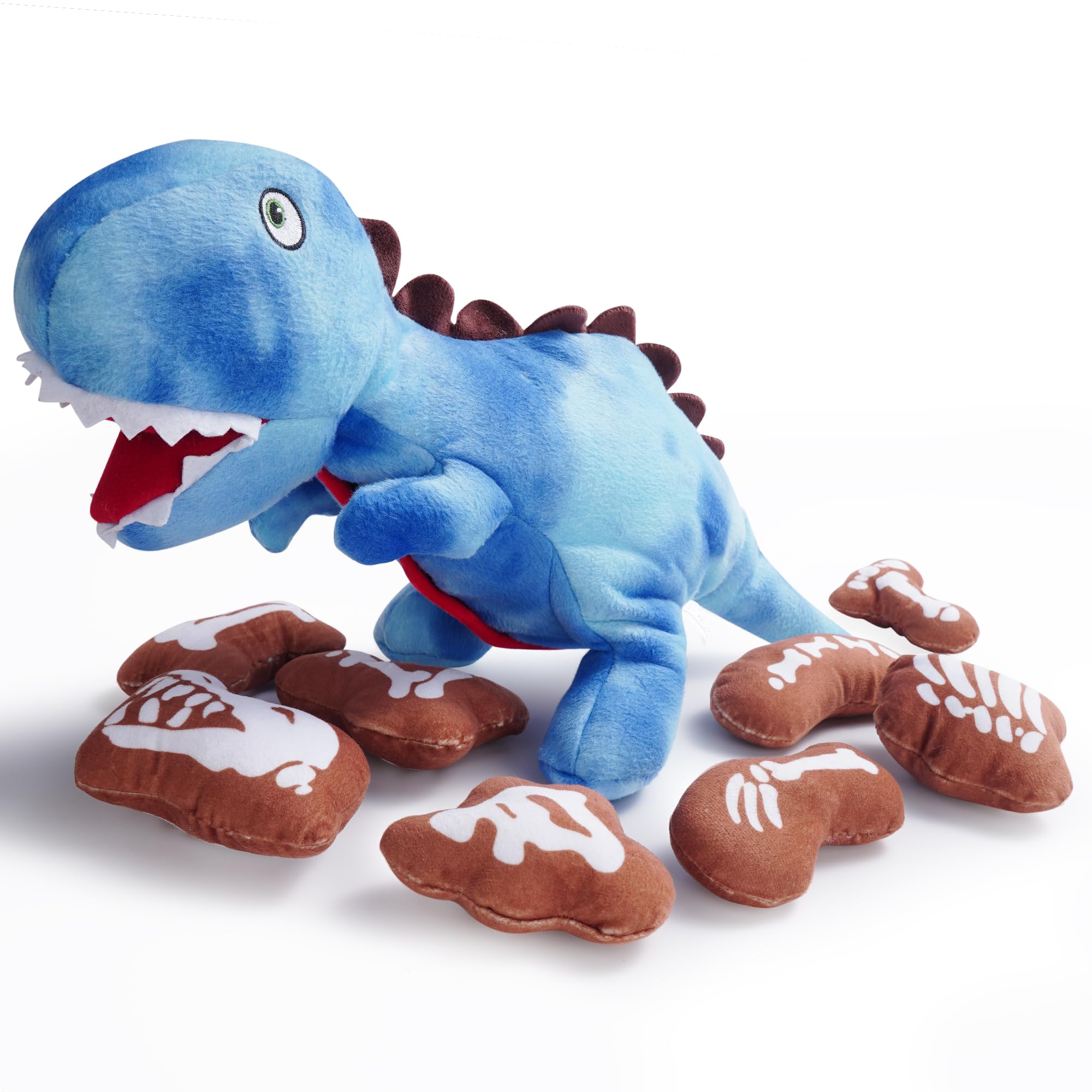 Nocciola Dinosaurio peluche: cuerpo suave para juego seguro y duradero.