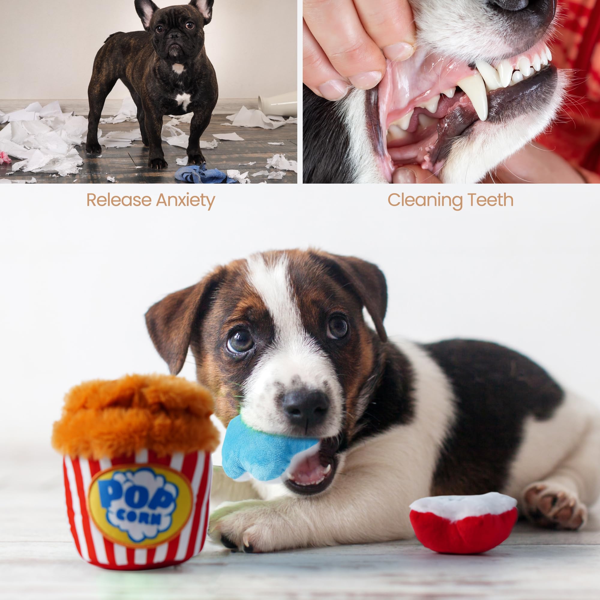 Juguete nocciola para perros pequeños y medianos, tamaño adecuado.