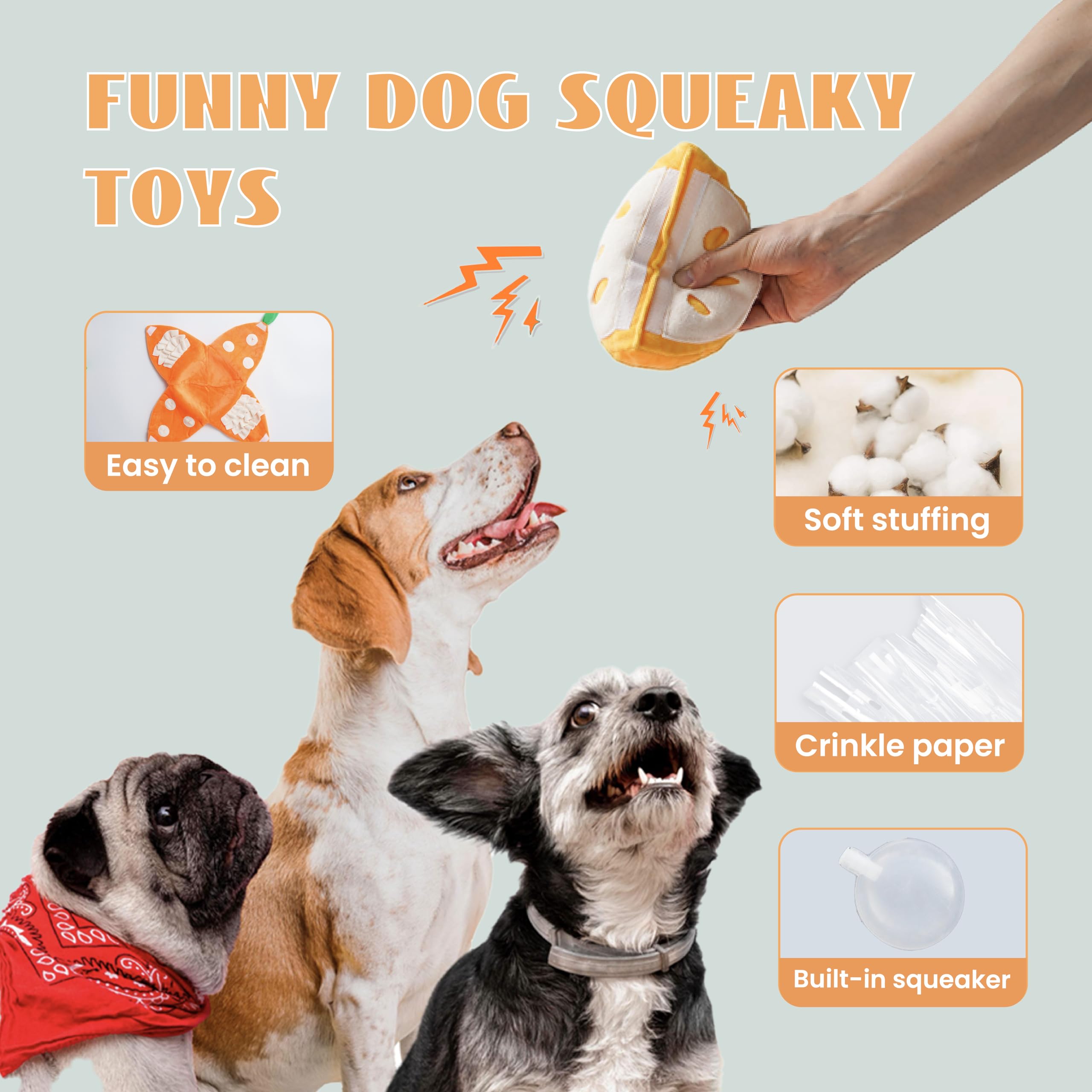 Nocciola Juguete con Sonajero y Crujido para perros pequeños