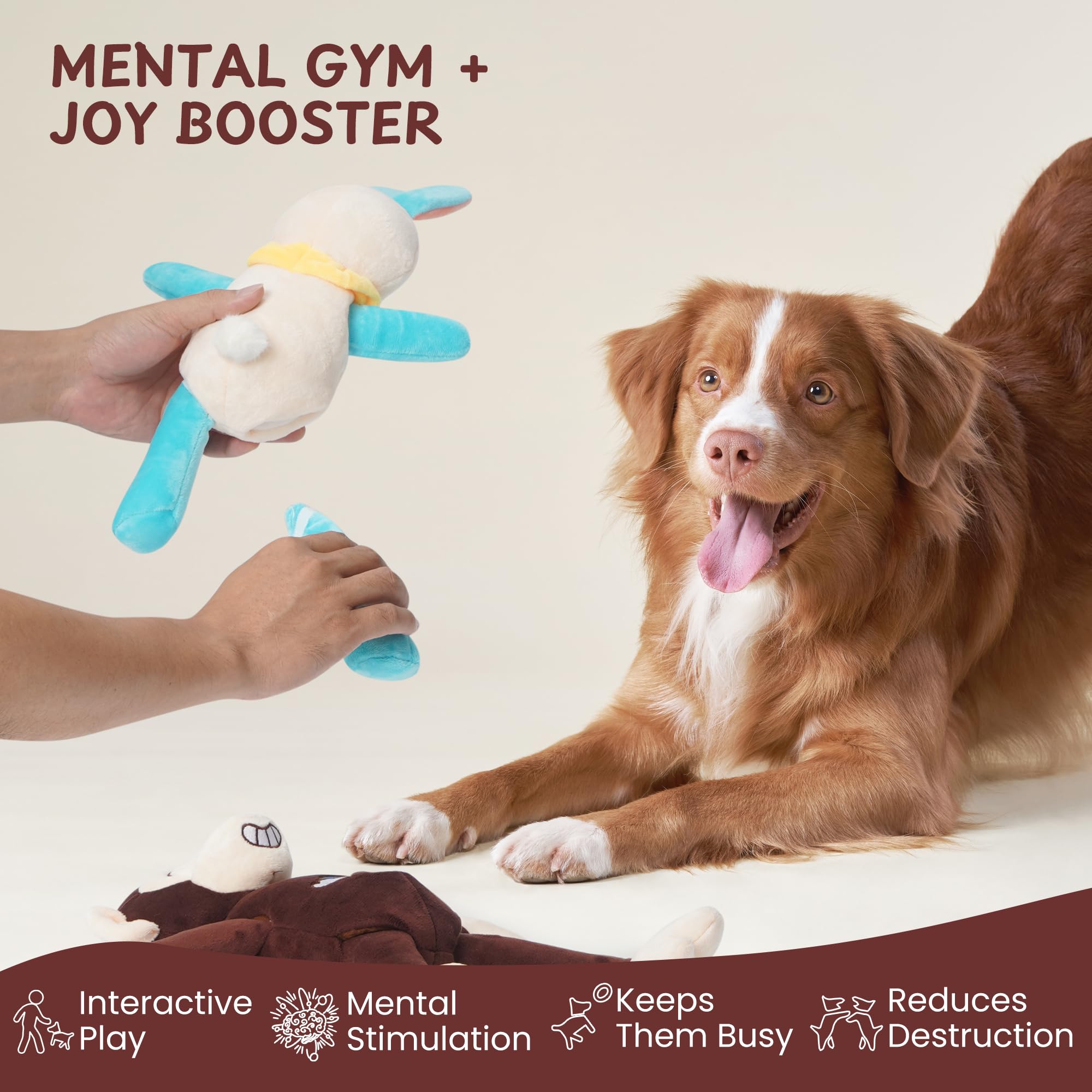 Nocciola Juguete resistente para uso prolongado en cualquier tamaño de perro.