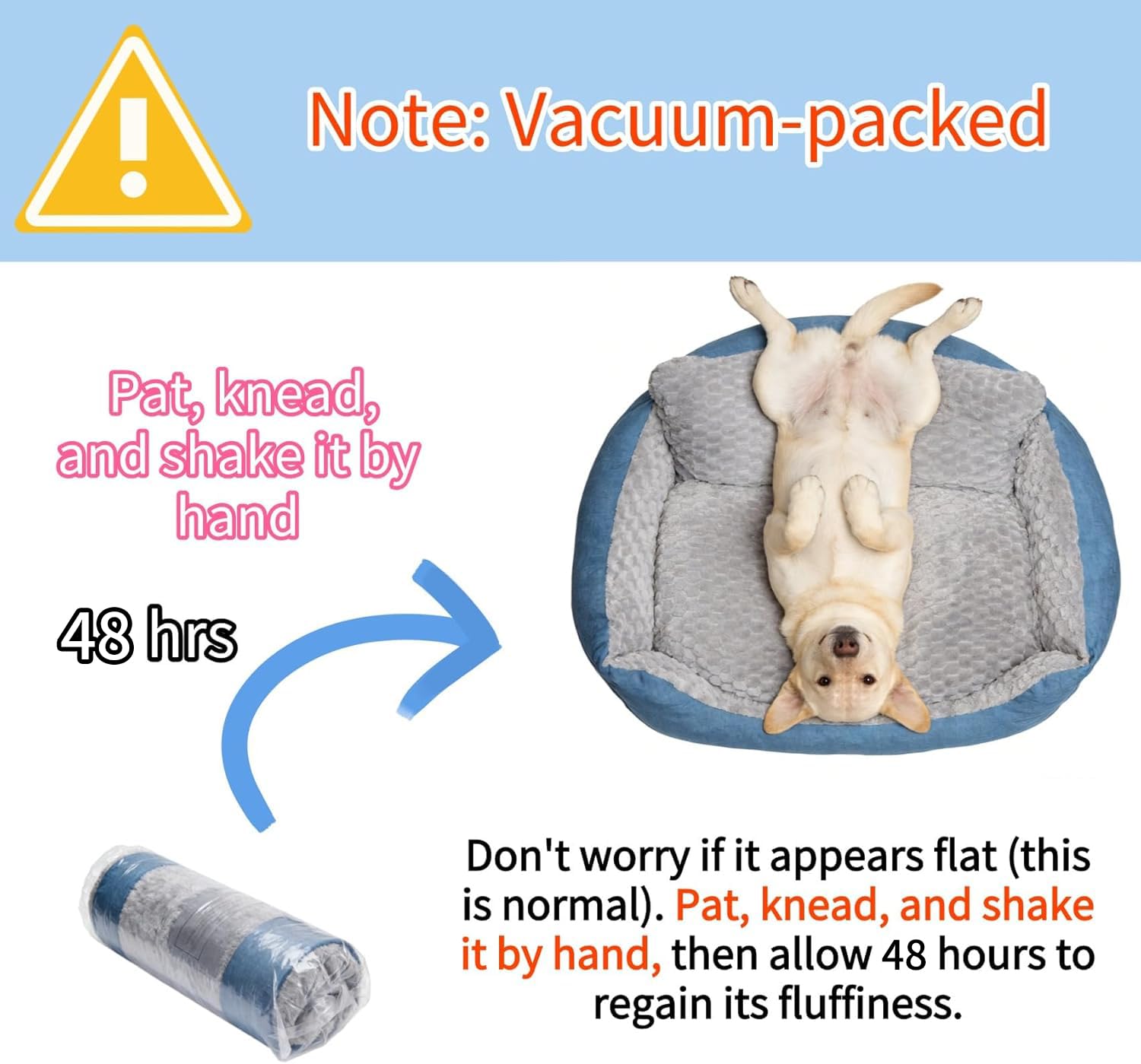 Cama NOFKYNOXA para perro grande con pelo sintético suave para tacto cálido.