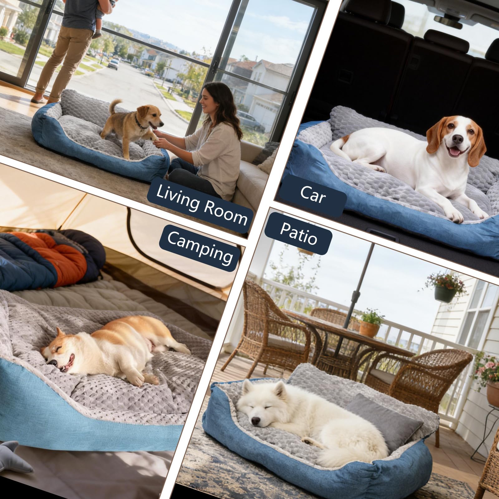 Cama NOFKYNOXA para perro grande base antideslizante para seguridad.