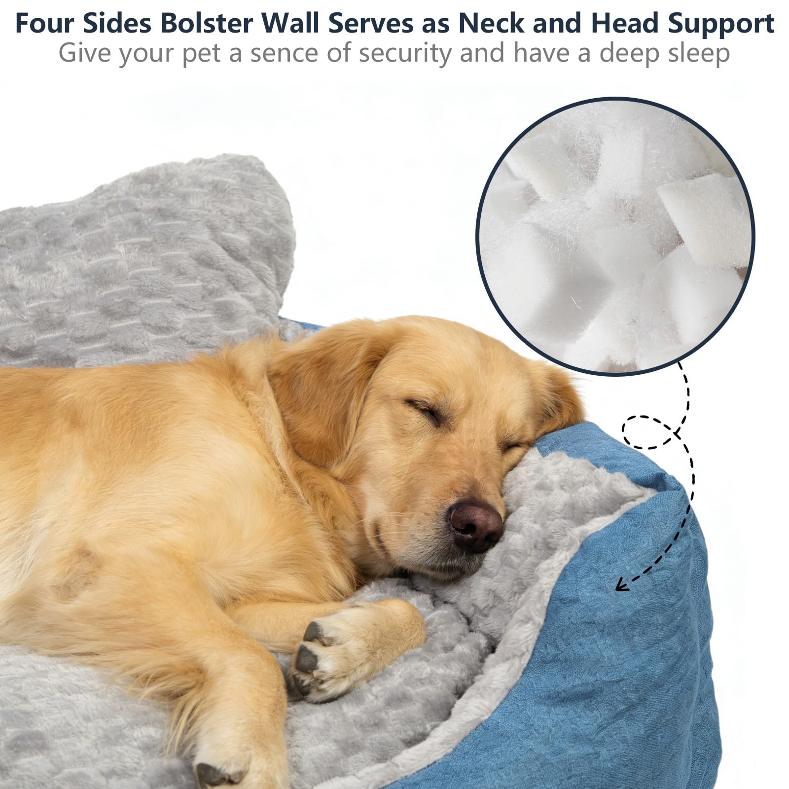 Cama NOFKYNOXA para perro grande con tejido lino transpirable para todo el año.