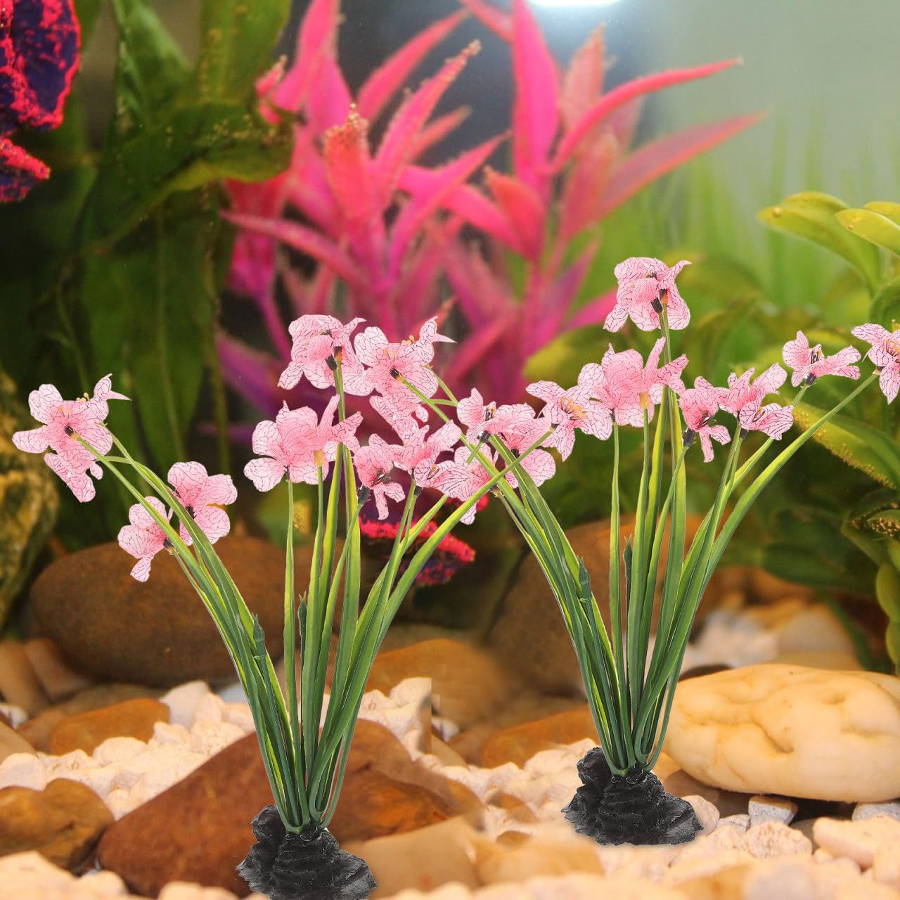 NOLITOY diseño pecera rosa, decoracion elegante para acuario