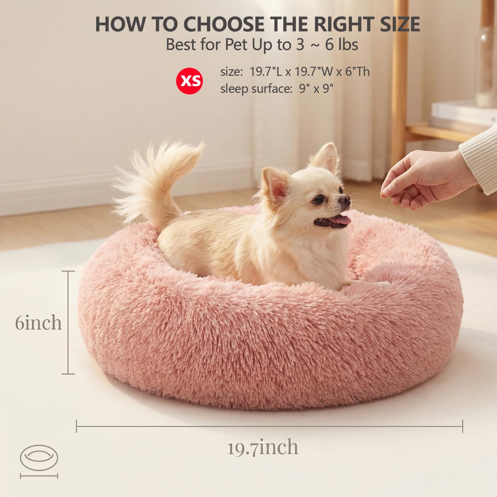 Cama donut nononfish con base antideslizante para permanecer en su sitio