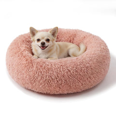 Cama donut nononfish para perros pequeños, 19 pulgadas, descanso cómodo en rosa