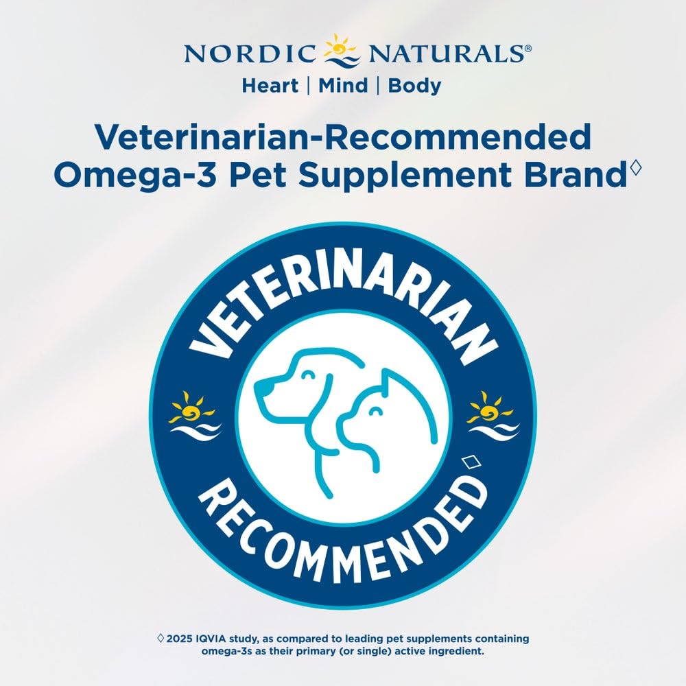 Nordic Naturals Omega-3 Pet, mezcla libre de aditivos para perros.