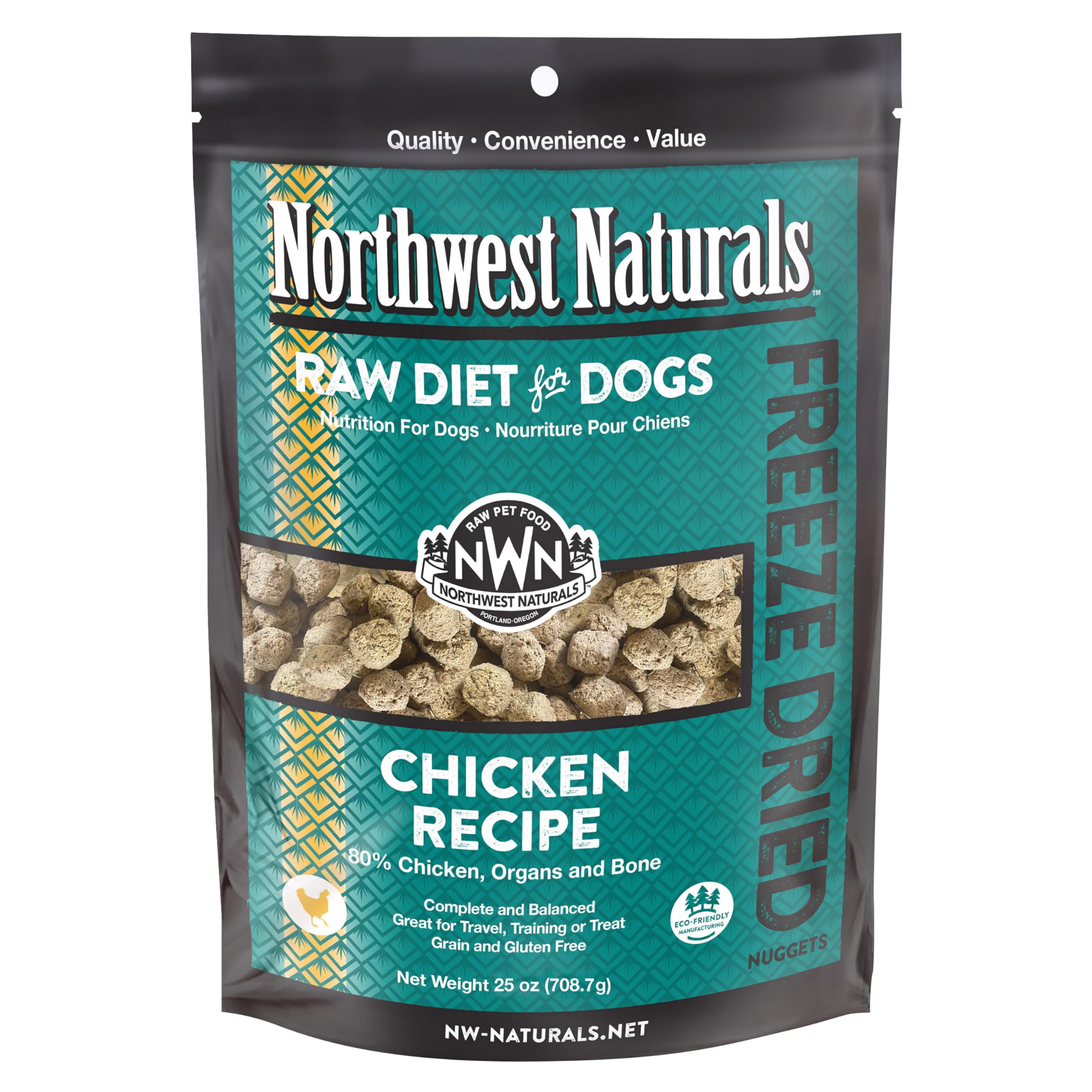 Northwest Naturals alimento para perro deshidratado en frío, bocados pequeños fáciles de masticar