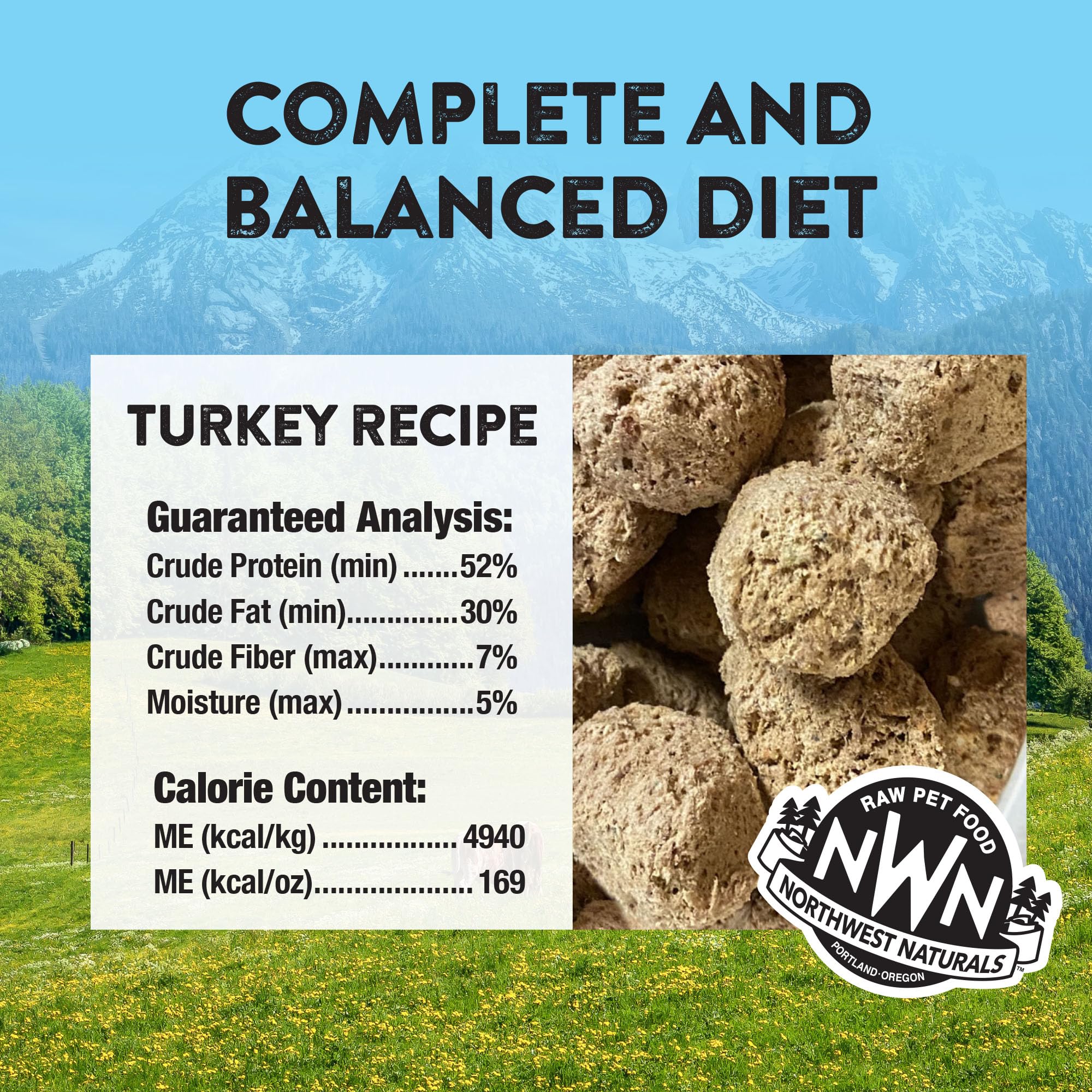 Northwest Naturals dieta cruda de pavo: opción proteica para perros activos.