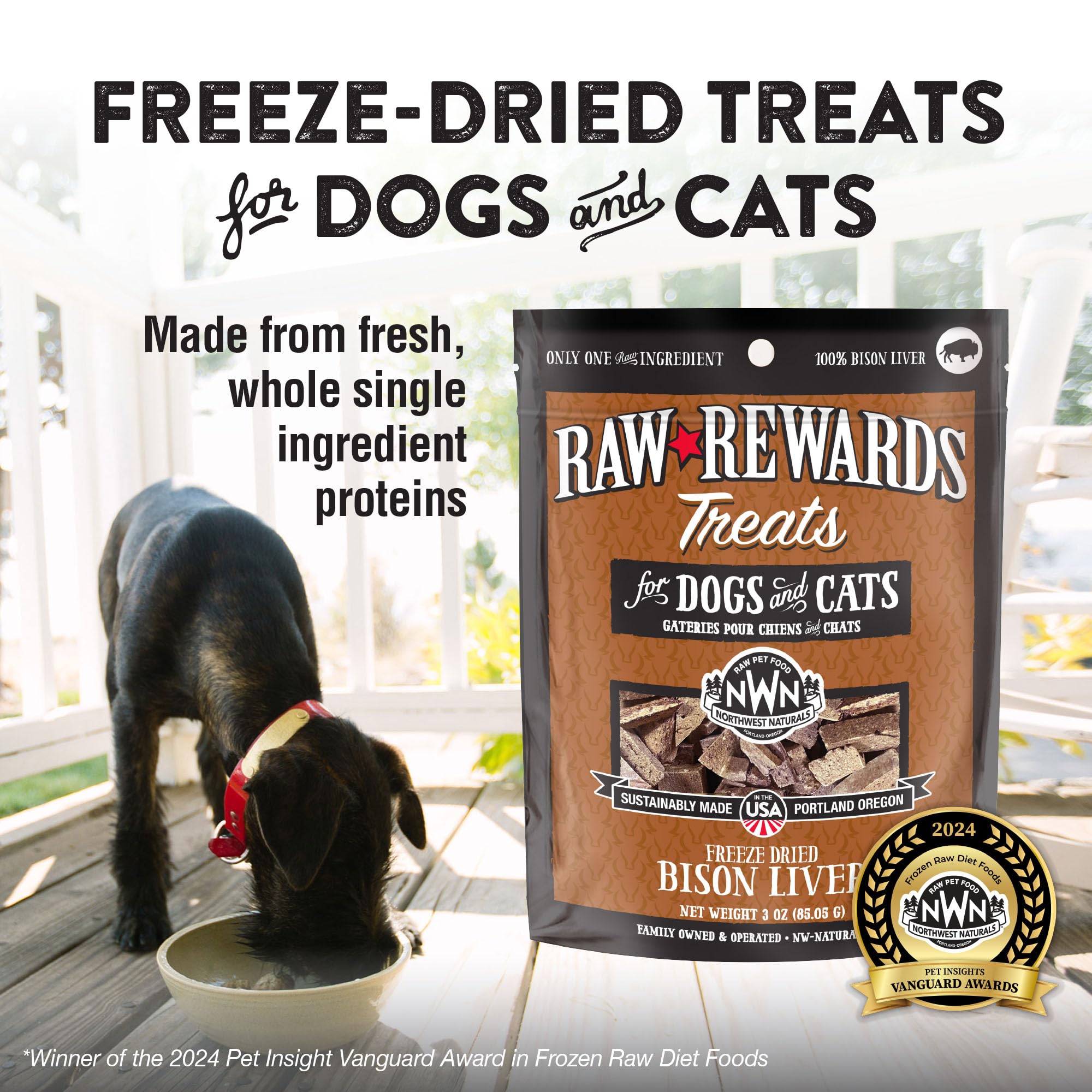 Northwest Naturals higado de bison frizados, envase practico para llevar