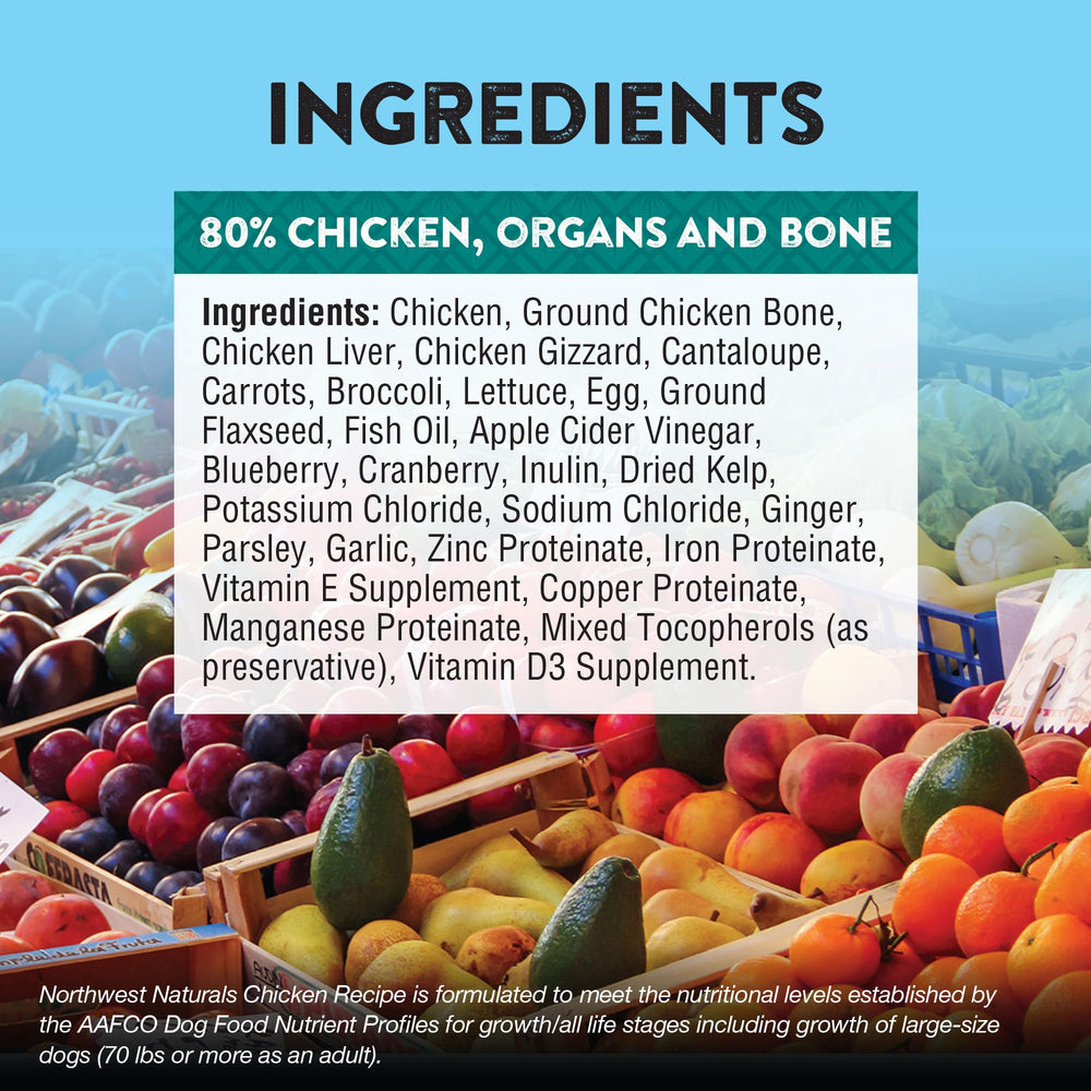 Northwest Naturals ingredientes de grado humano, deshidratados para conservar sabor y nutrientes