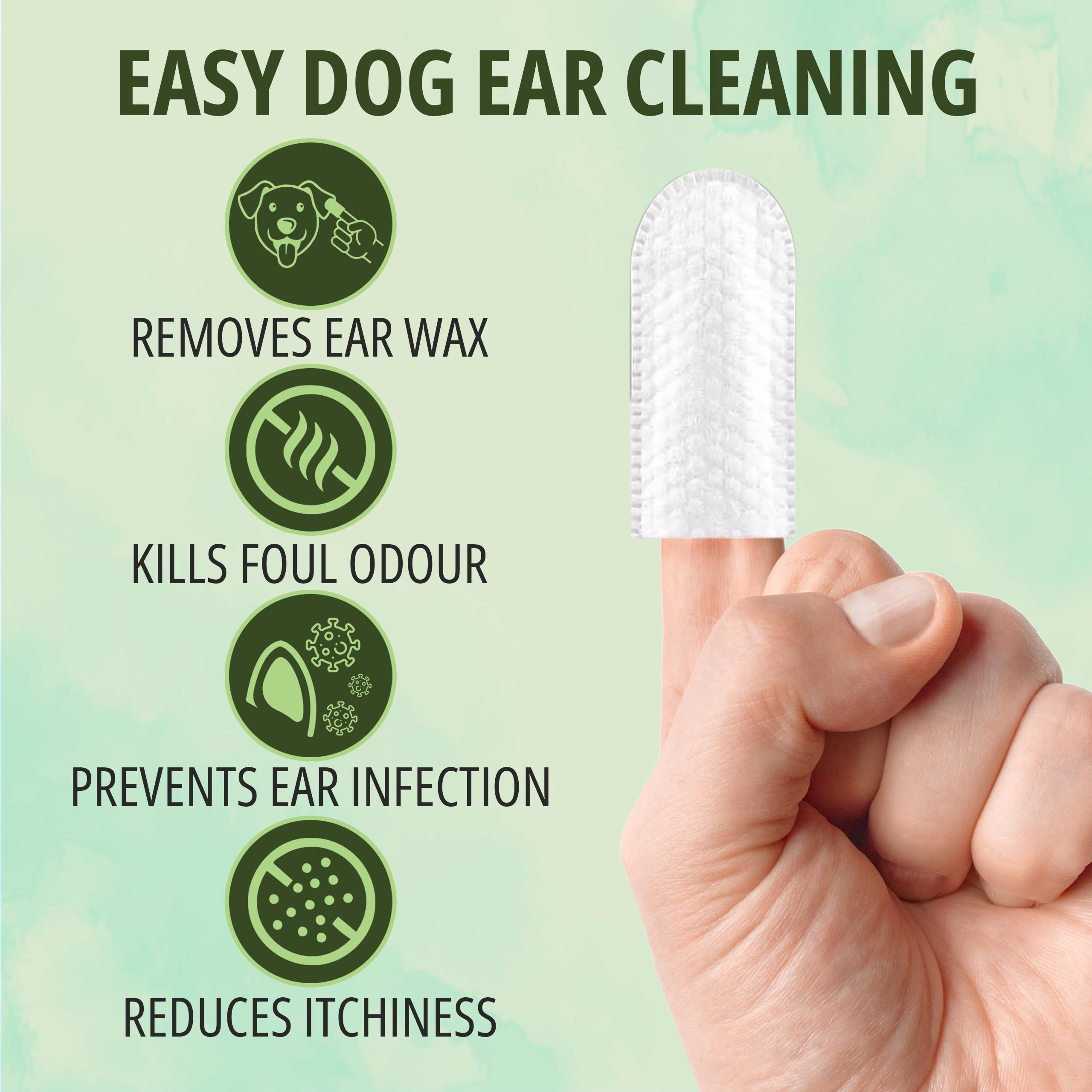 NOVEHA toallitas para orejas de perros y gatos, limpieza suave.