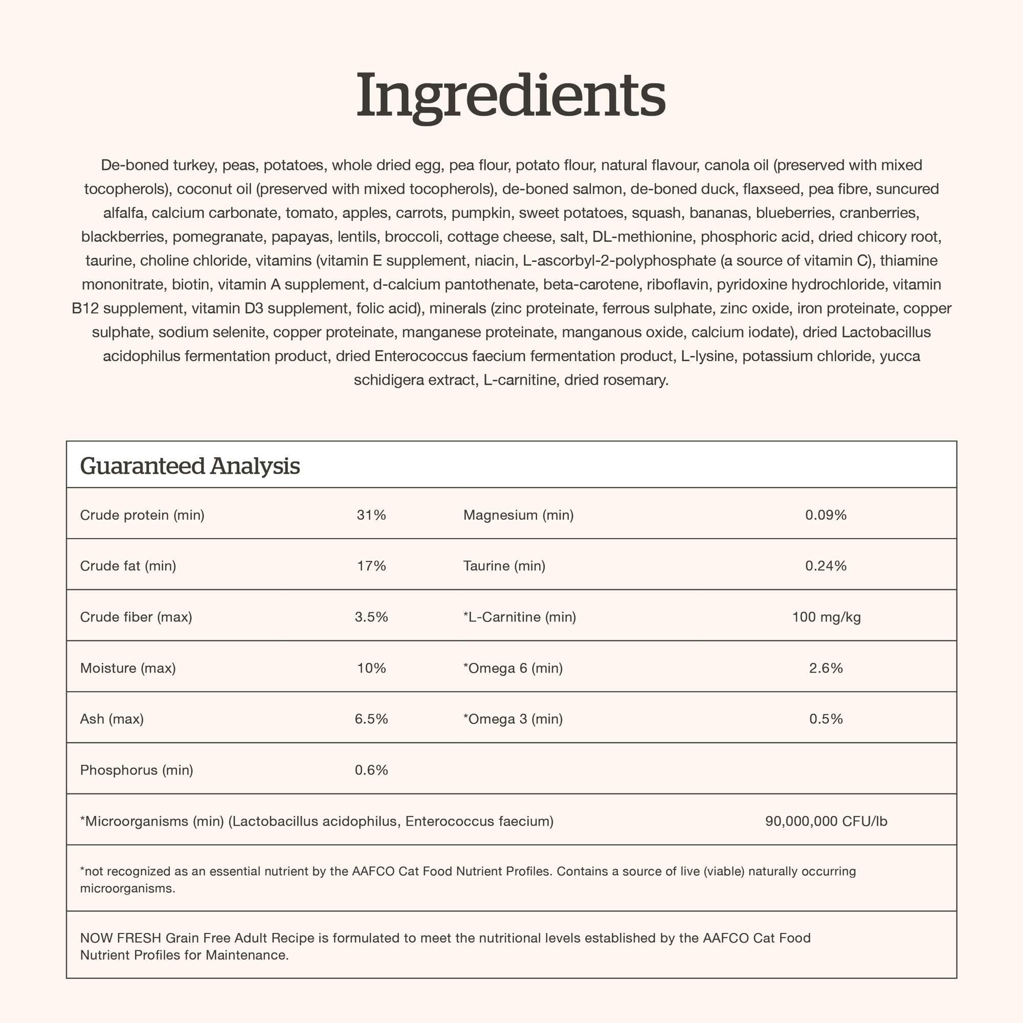 Now Fresh producido en Canadá con proveedores de confianza