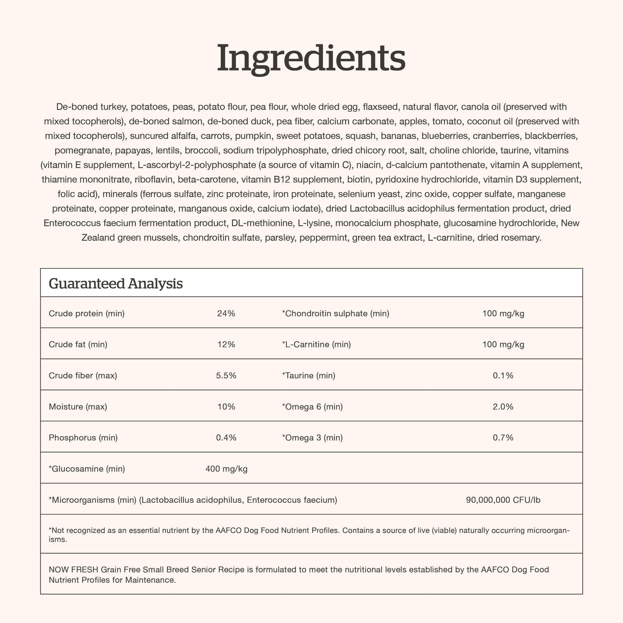 Now Fresh Hecho en Canadá: ingredientes premium de proveedores confiables.