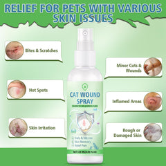 Nozerix aerosol para heridas de gato, aplicación en piel delicada para calma suave.