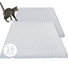 Alfombrilla repelente Nuanchu para gatos con espigas transparentes, ideal para uso exterior.