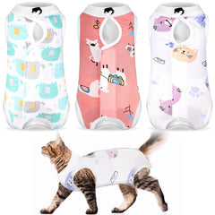 Nuanchu traje de recuperación para gatos, vista frontal, ajuste cómodo para la curación.