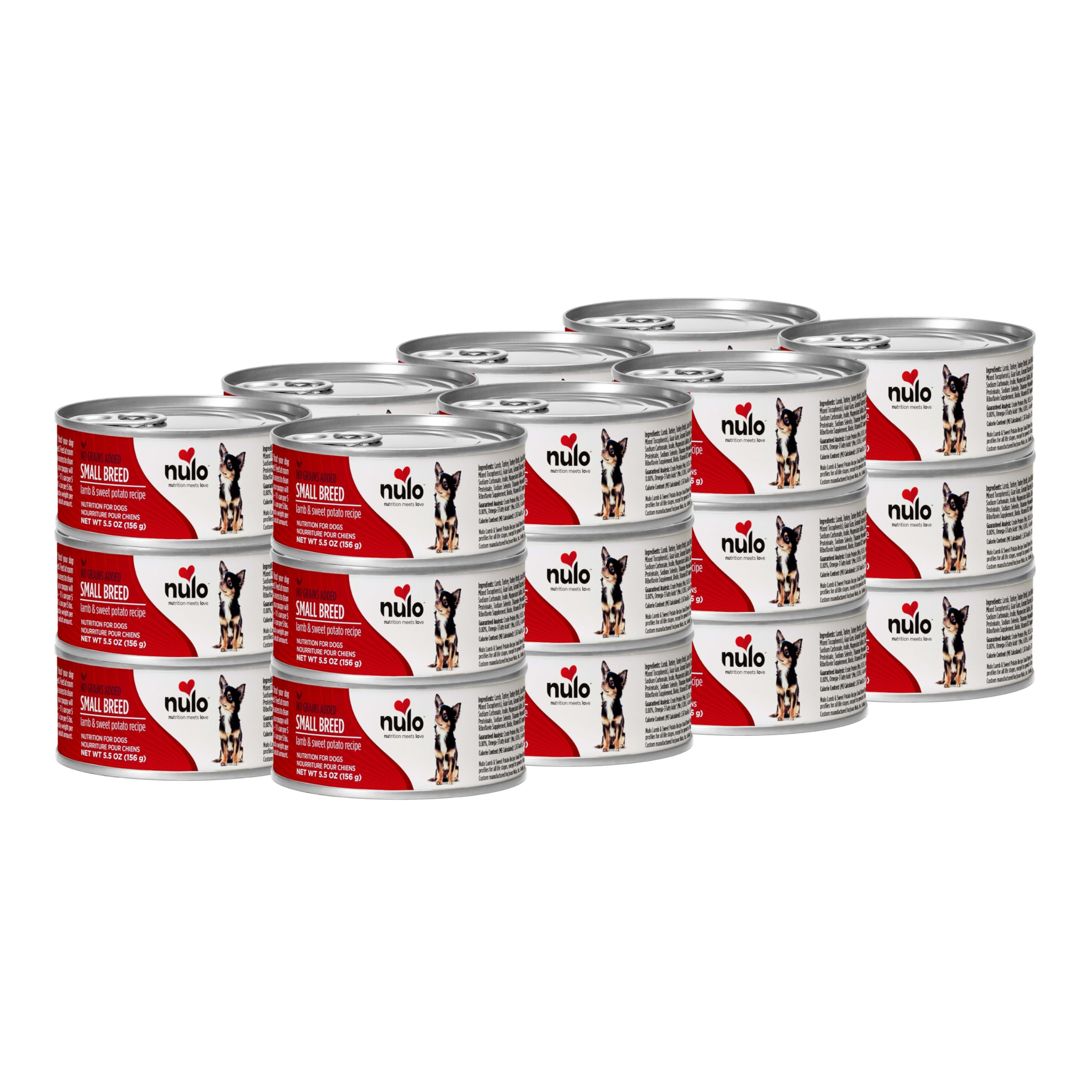 Nulo cordero patata dulce en lata 5.5 oz, opción sabrosa para razas pequeñas.