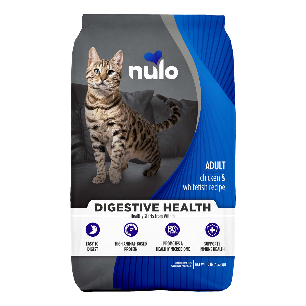 Nulo Digestivo Gatos Adultos croquetas de pollo y pescado blanco para digestión equilibrada